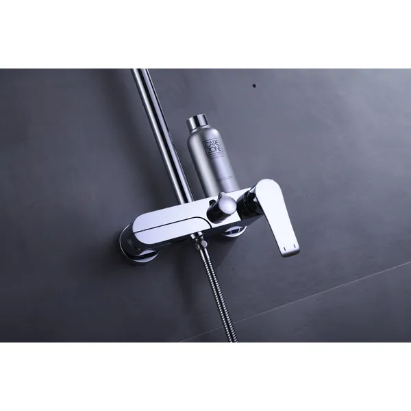 Brass shower head set Separate simple bath bath mixing valve Bath gun Grey hotel bath faucet