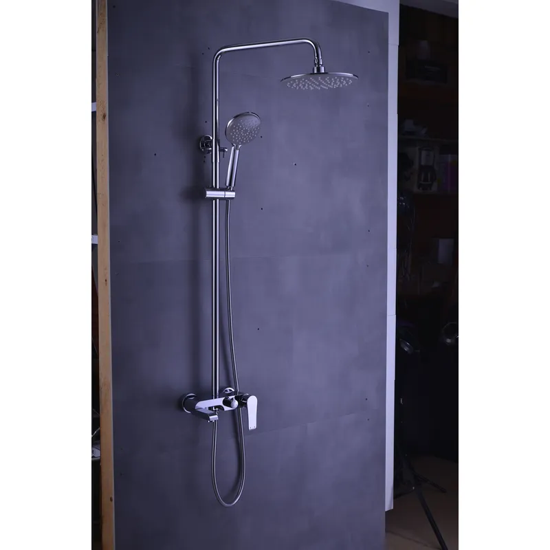 Brass shower head set Separate simple bath bath mixing valve Bath gun Grey hotel bath faucet