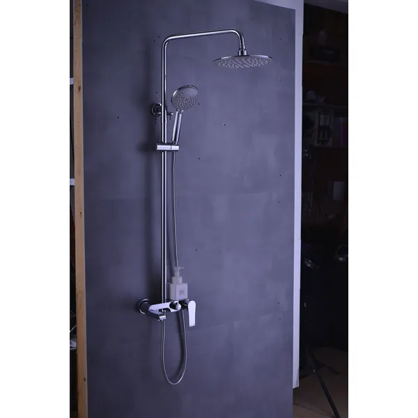 Brass shower head set Separate simple bath bath mixing valve Bath gun Grey hotel bath faucet