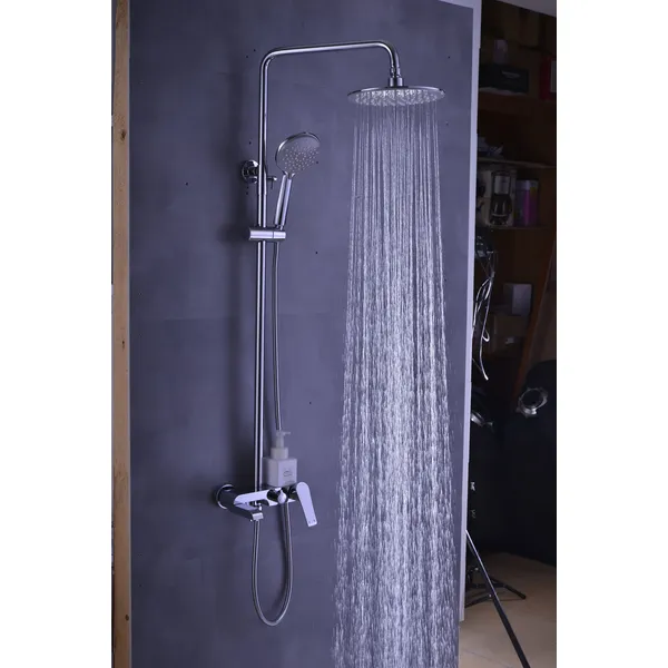 Brass shower head set Separate simple bath bath mixing valve Bath gun Grey hotel bath faucet