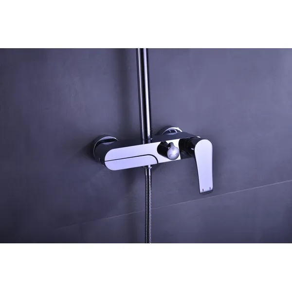 Brass shower head set Separate simple bath bath mixing valve Bath gun Grey hotel bath faucet