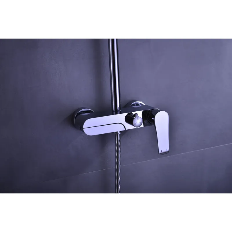 Brass shower head set Separate simple bath bath mixing valve Bath gun Grey hotel bath faucet