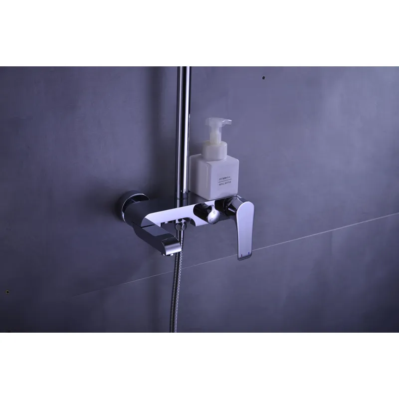 Brass shower head set Separate simple bath bath mixing valve Bath gun Grey hotel bath faucet