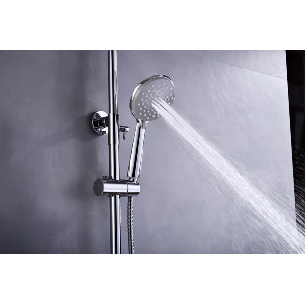 Brass shower head set Separate simple bath bath mixing valve Bath gun Grey hotel bath faucet