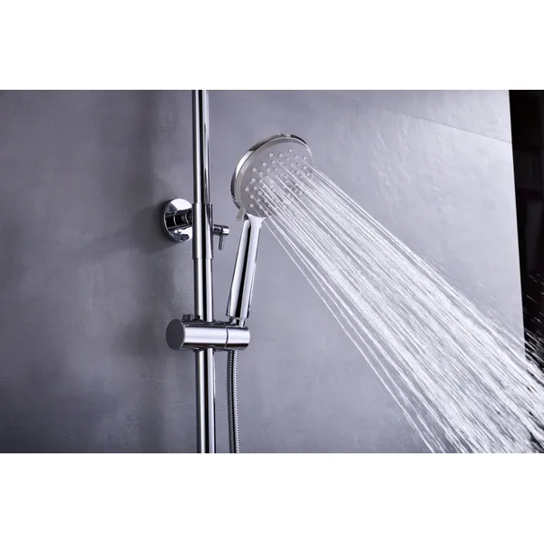 Brass shower head set Separate simple bath bath mixing valve Bath gun Grey hotel bath faucet