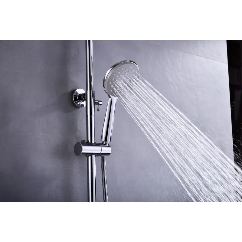 Brass shower head set Separate simple bath bath mixing valve Bath gun Grey hotel bath faucet