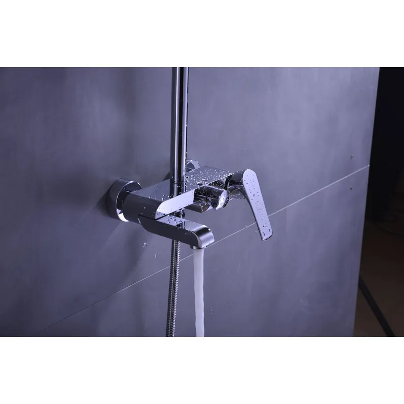 Brass shower head set Separate simple bath bath mixing valve Bath gun Grey hotel bath faucet