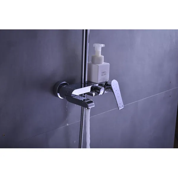 Brass shower head set Separate simple bath bath mixing valve Bath gun Grey hotel bath faucet