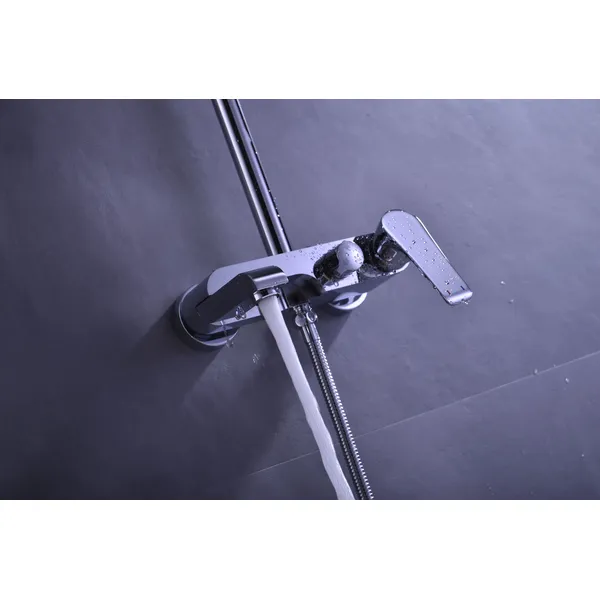 Brass shower head set Separate simple bath bath mixing valve Bath gun Grey hotel bath faucet