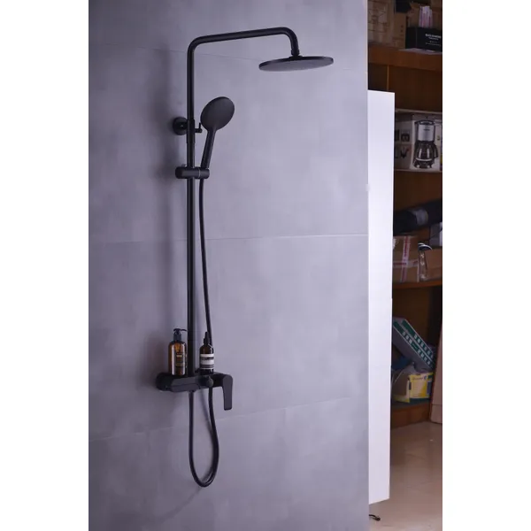 Brass shower head set Separate simple bath bath mixing valve Bath gun Grey hotel bath faucet