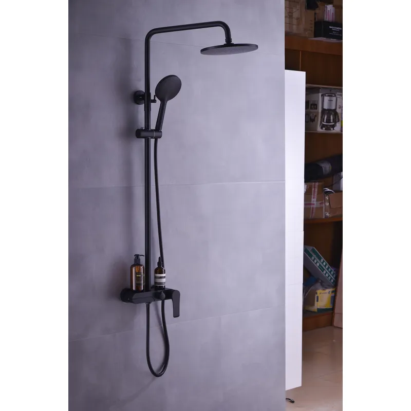 Brass shower head set Separate simple bath bath mixing valve Bath gun Grey hotel bath faucet