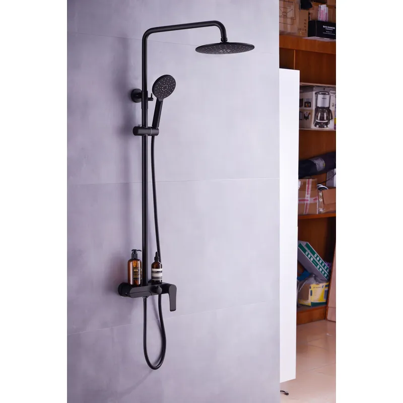 Brass shower head set Separate simple bath bath mixing valve Bath gun Grey hotel bath faucet