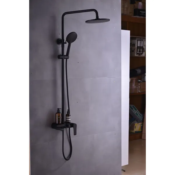 Brass shower head set Separate simple bath bath mixing valve Bath gun Grey hotel bath faucet