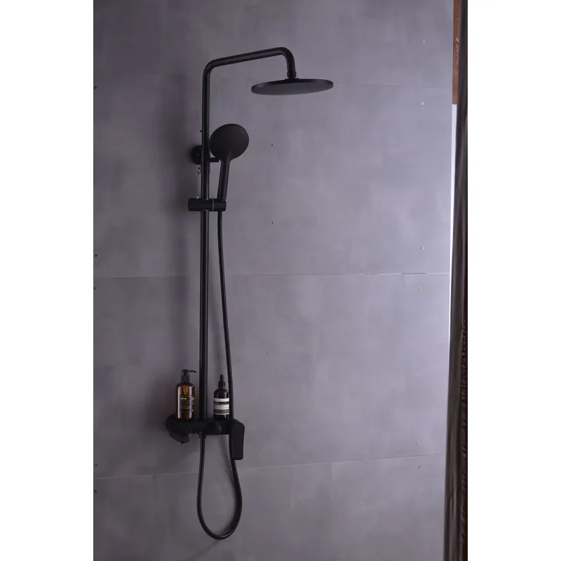 Brass shower head set Separate simple bath bath mixing valve Bath gun Grey hotel bath faucet