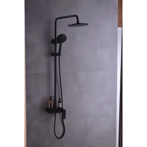 Brass shower head set Separate simple bath bath mixing valve Bath gun Grey hotel bath faucet