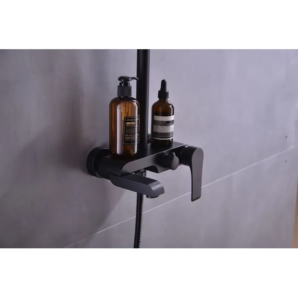 Brass shower head set Separate simple bath bath mixing valve Bath gun Grey hotel bath faucet