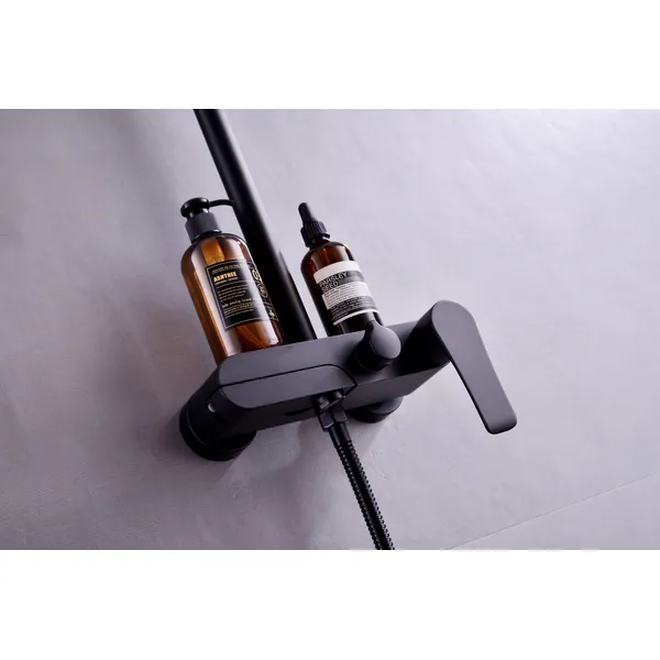 Brass shower head set Separate simple bath bath mixing valve Bath gun Grey hotel bath faucet