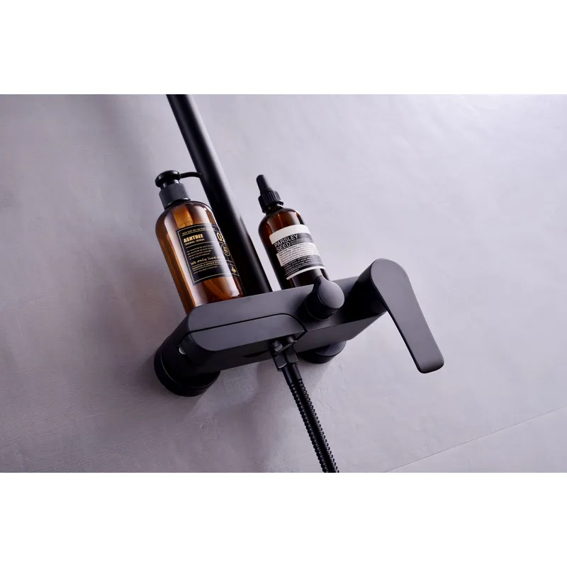 Brass shower head set Separate simple bath bath mixing valve Bath gun Grey hotel bath faucet