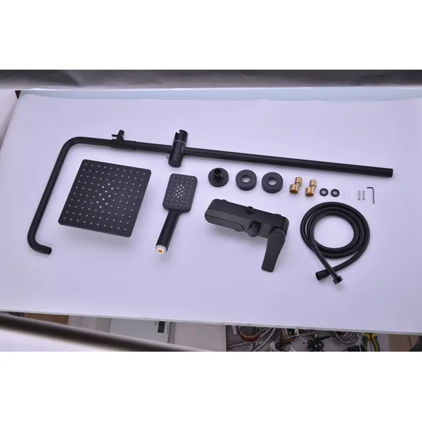 Brass shower head set Separate simple bath bath mixing valve Bath gun Grey hotel bath faucet