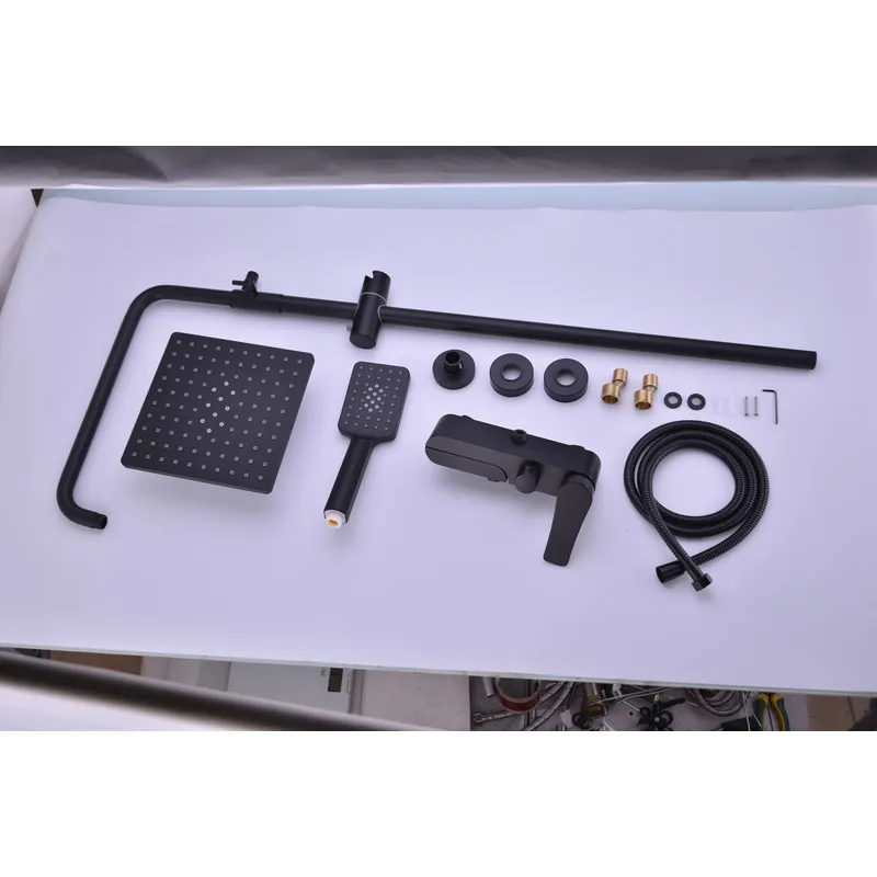 Brass shower head set Separate simple bath bath mixing valve Bath gun Grey hotel bath faucet