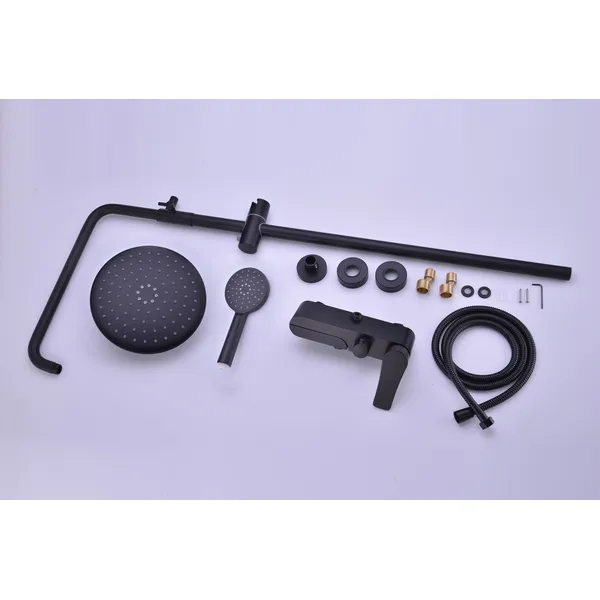 Brass shower head set Separate simple bath bath mixing valve Bath gun Grey hotel bath faucet