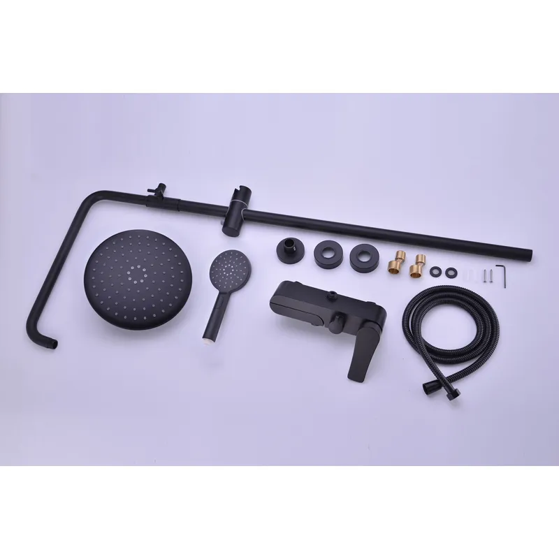 Brass shower head set Separate simple bath bath mixing valve Bath gun Grey hotel bath faucet