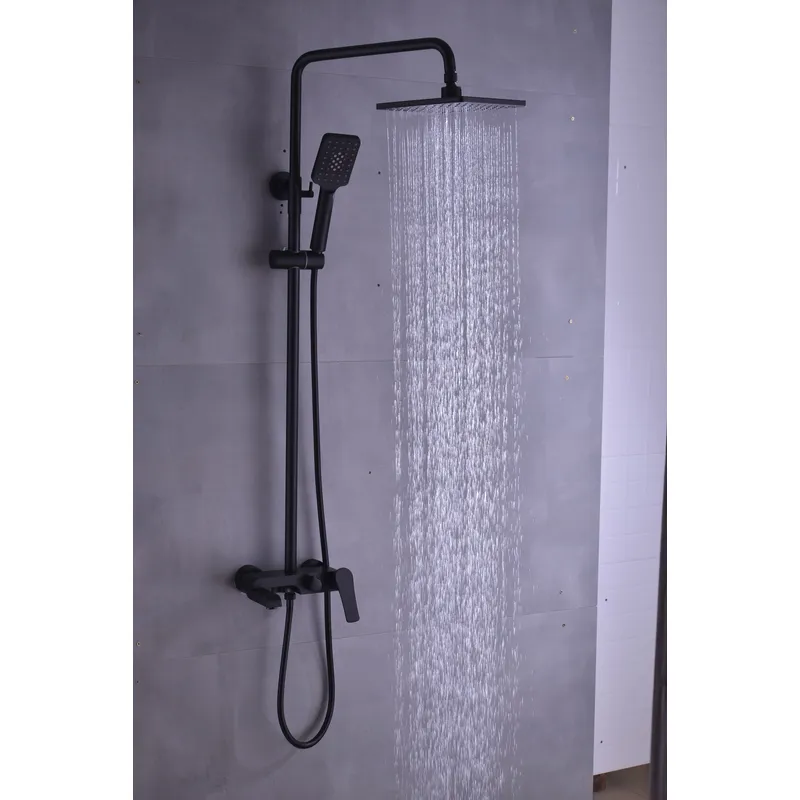 Brass shower head set Separate simple bath bath mixing valve Bath gun Grey hotel bath faucet