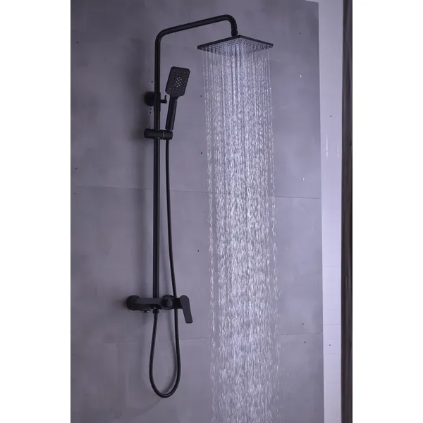 Brass shower head set Separate simple bath bath mixing valve Bath gun Grey hotel bath faucet