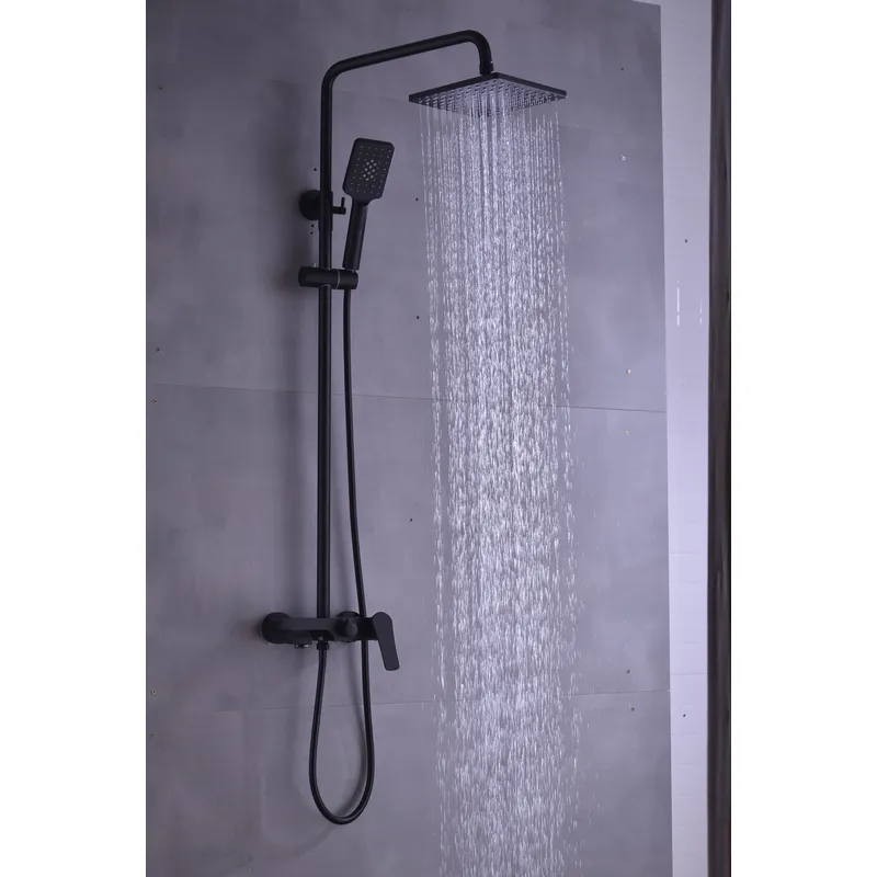 Brass shower head set Separate simple bath bath mixing valve Bath gun Grey hotel bath faucet