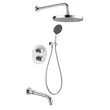 Brass shower head set Separate simple bath bath mixing valve Bath gun Grey hotel bath faucet
