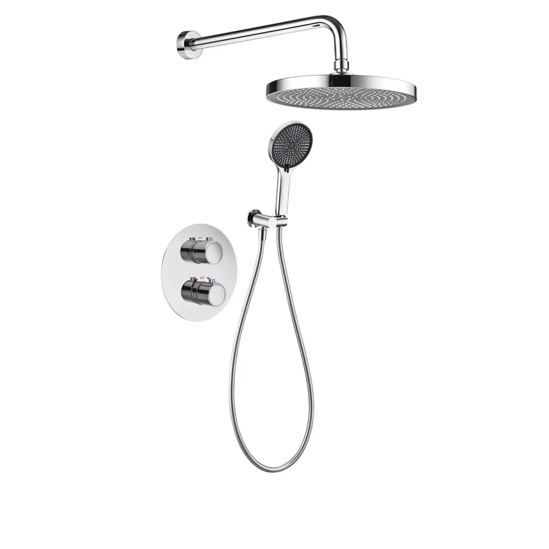 Brass shower head set Separate simple bath bath mixing valve Bath gun Grey hotel bath faucet