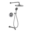 Brass shower head set Separate simple bath bath mixing valve Bath gun Grey hotel bath faucet
