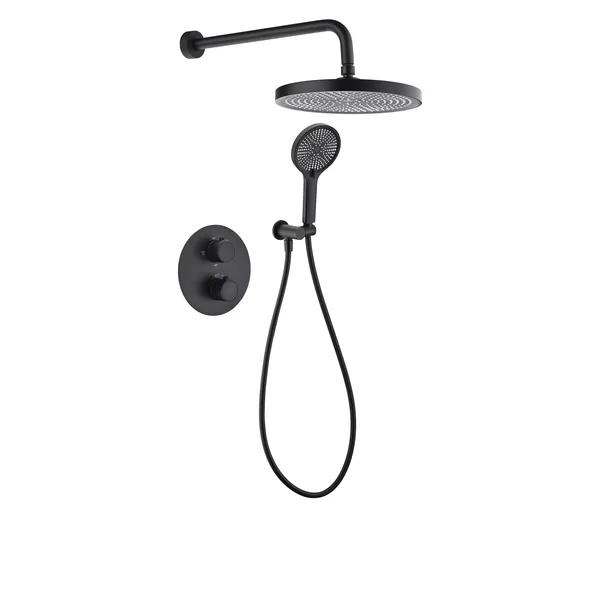 Brass shower head set Separate simple bath bath mixing valve Bath gun Grey hotel bath faucet