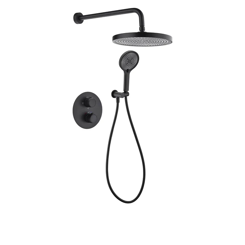 Brass shower head set Separate simple bath bath mixing valve Bath gun Grey hotel bath faucet