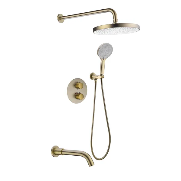 Brass shower head set Separate simple bath bath mixing valve Bath gun Grey hotel bath faucet