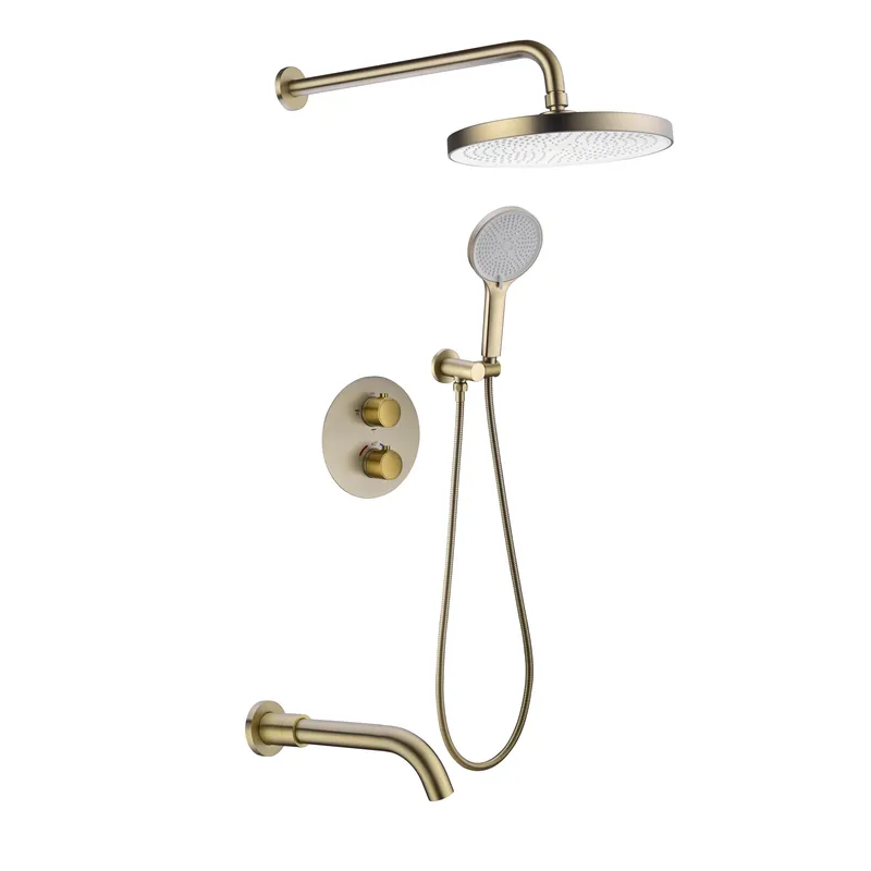 Brass shower head set Separate simple bath bath mixing valve Bath gun Grey hotel bath faucet