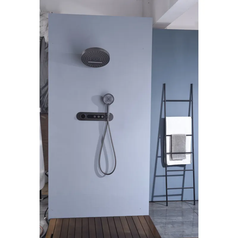 Brass shower head set Separate simple bath bath mixing valve Bath gun Grey hotel bath faucet