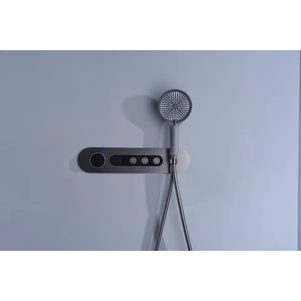 Brass shower head set Separate simple bath bath mixing valve Bath gun Grey hotel bath faucet