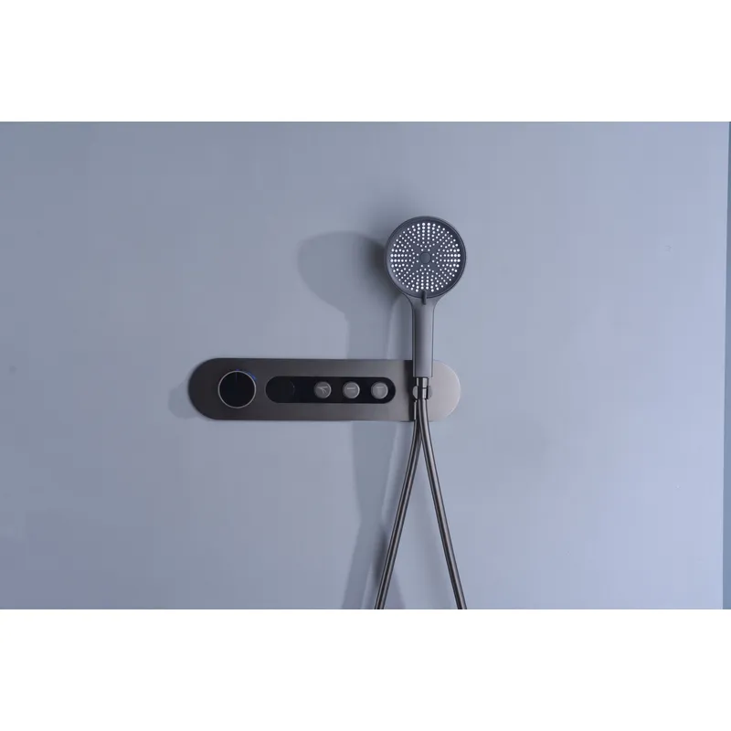 Brass shower head set Separate simple bath bath mixing valve Bath gun Grey hotel bath faucet