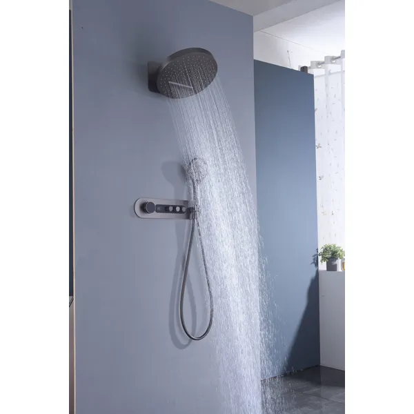 Brass shower head set Separate simple bath bath mixing valve Bath gun Grey hotel bath faucet