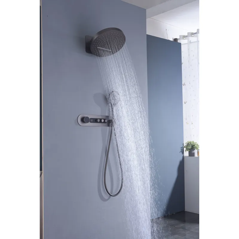 Brass shower head set Separate simple bath bath mixing valve Bath gun Grey hotel bath faucet