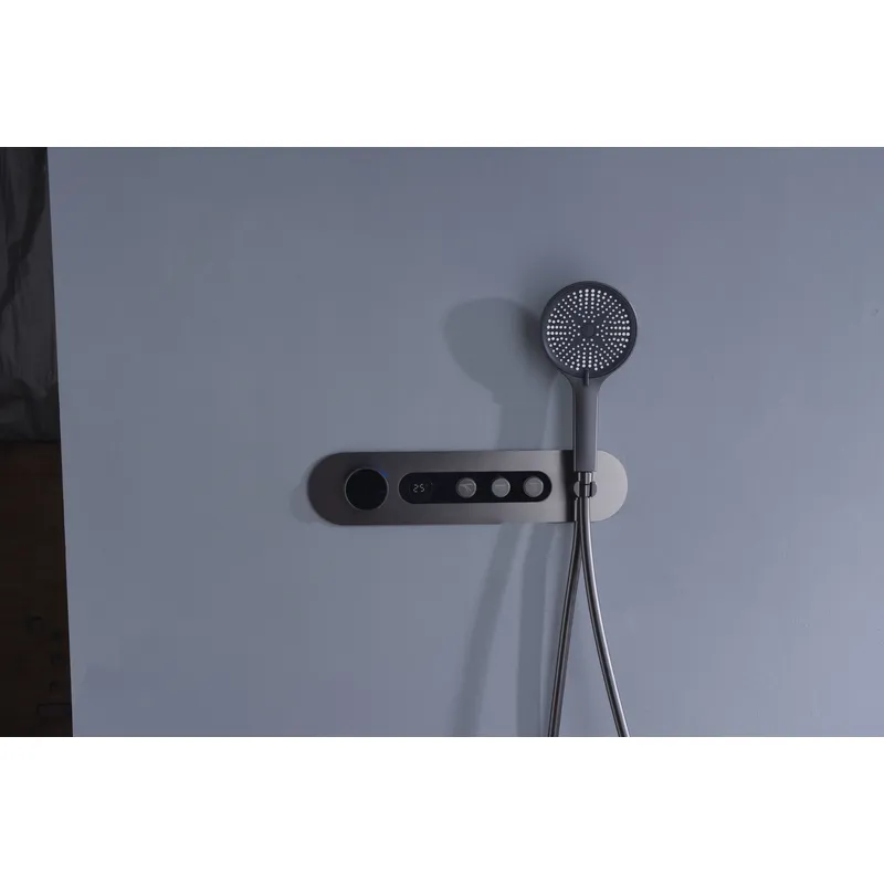 Brass shower head set Separate simple bath bath mixing valve Bath gun Grey hotel bath faucet