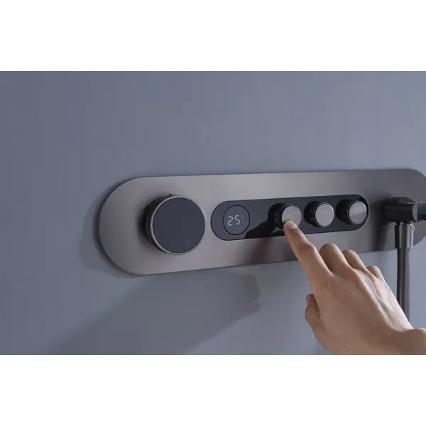 Brass shower head set Separate simple bath bath mixing valve Bath gun Grey hotel bath faucet