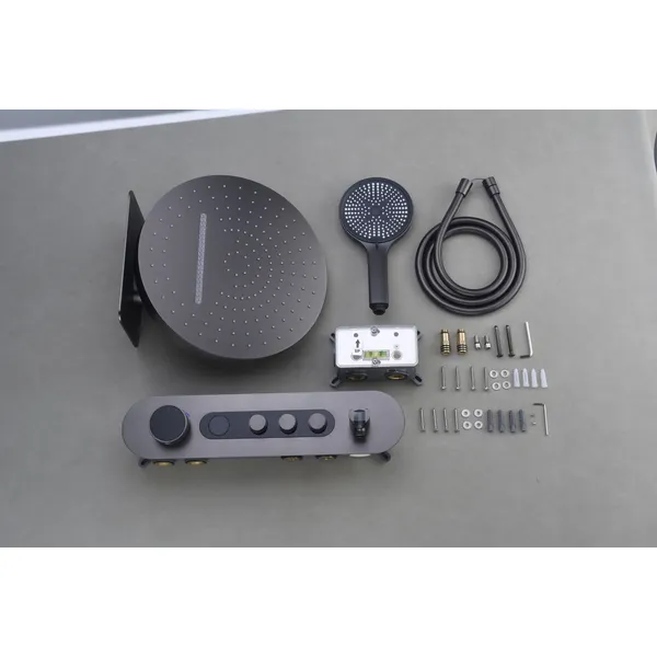 Brass shower head set Separate simple bath bath mixing valve Bath gun Grey hotel bath faucet