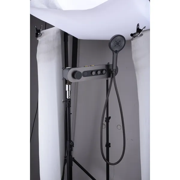 Brass shower head set Separate simple bath bath mixing valve Bath gun Grey hotel bath faucet