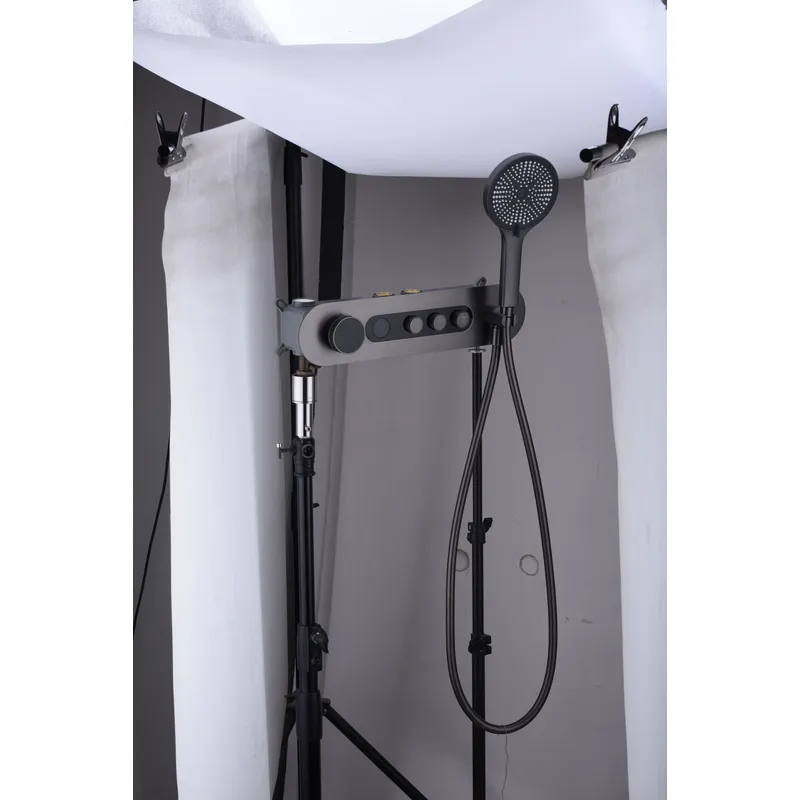 Brass shower head set Separate simple bath bath mixing valve Bath gun Grey hotel bath faucet