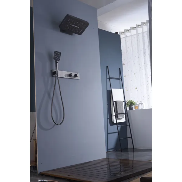 Brass shower head set Separate simple bath bath mixing valve Bath gun Grey hotel bath faucet