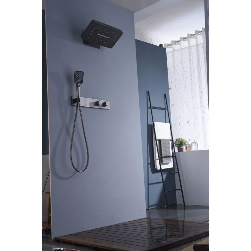 Brass shower head set Separate simple bath bath mixing valve Bath gun Grey hotel bath faucet