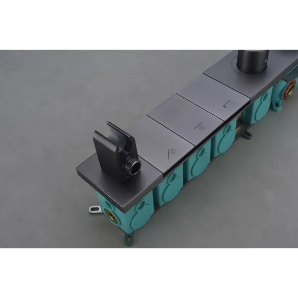 Brass shower head set Separate simple bath bath mixing valve Bath gun Grey hotel bath faucet