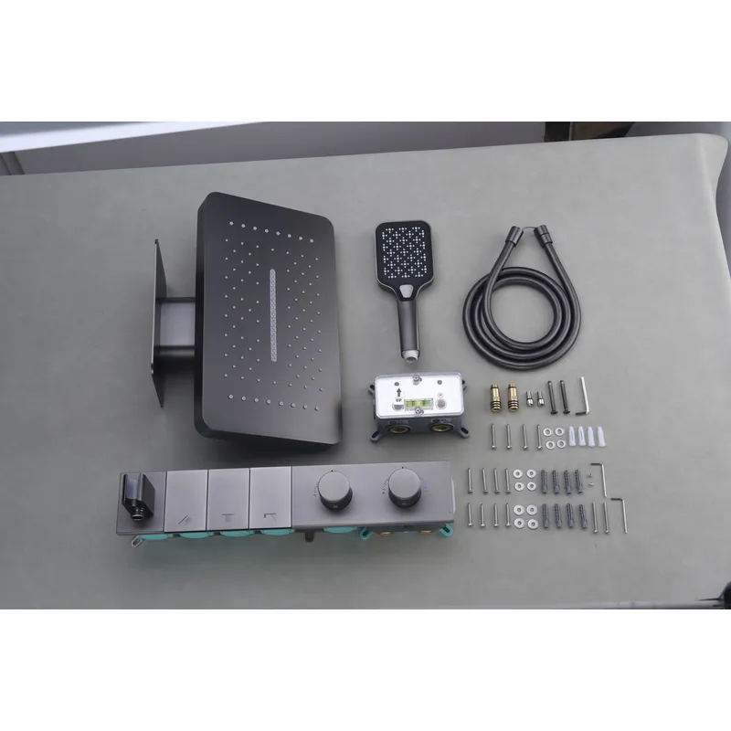 Brass shower head set Separate simple bath bath mixing valve Bath gun Grey hotel bath faucet